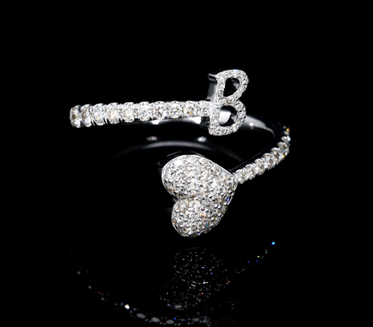 B Heart Initial Ring