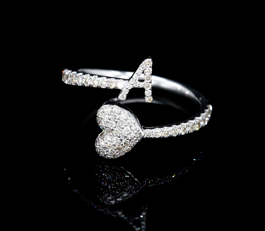 A Heart Initial Ring