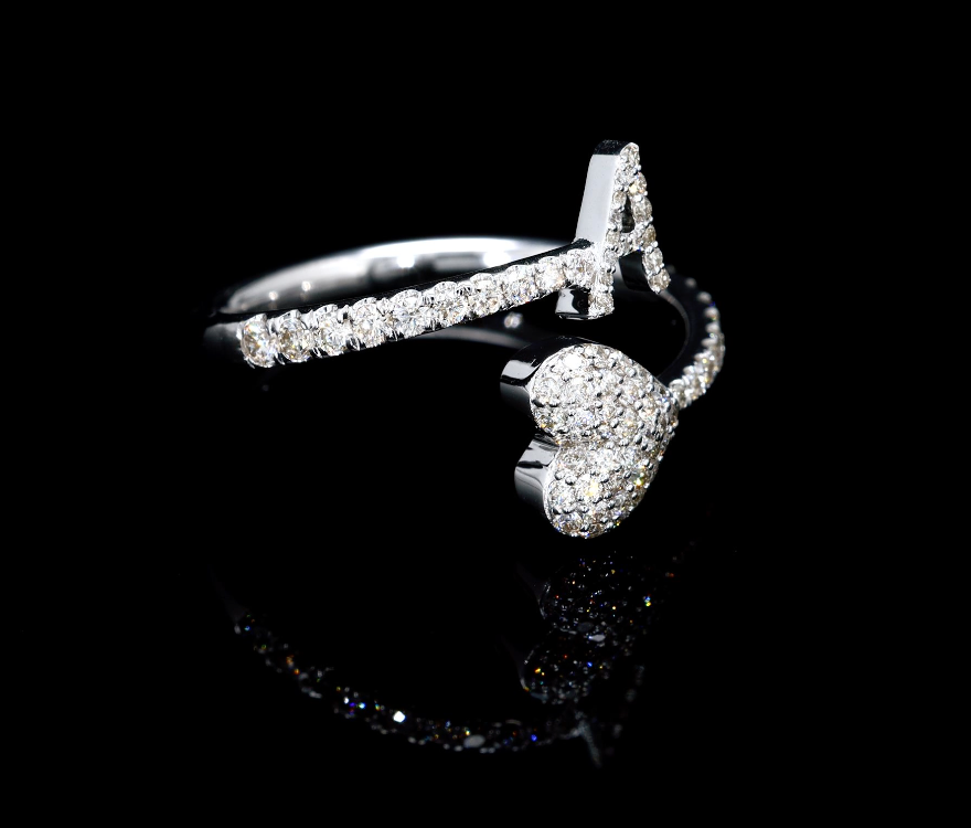 A Heart Initial Ring