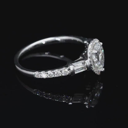 Pear Halo Ring